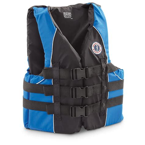 Mustang Survival® 3 Buckle Life Jacket Blue Black 221215 Ski