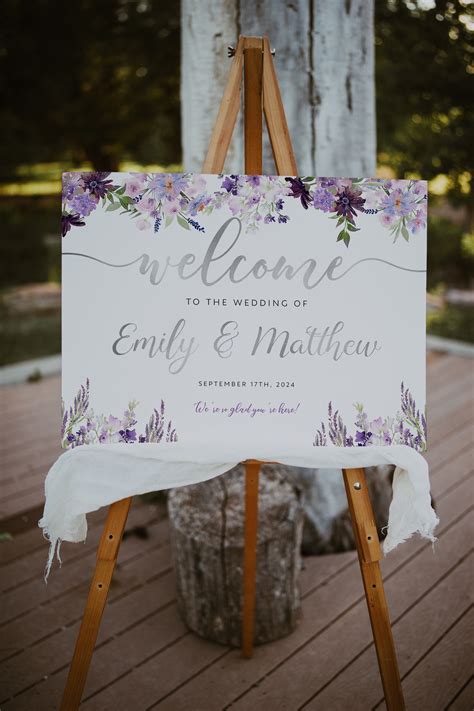 Lavender Welcome Sign Wedding Welcome Sign Template - Etsy