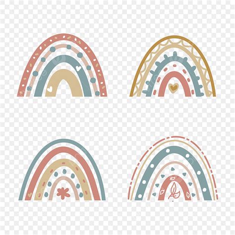 Pastel Rainbow Gradient Vector Png Images Cute Rainbow Set Ilustration