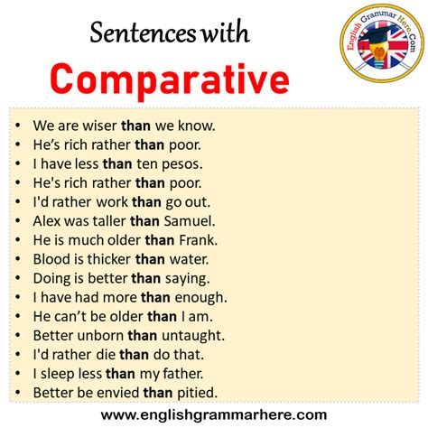 Sentences with Comparative, Comparative in a Sentence in English ...