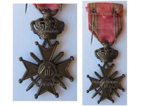 Belgium Wwii Ww2 War Cross Croix Guerre Bronze Lion 1939 1945 Pdm02609