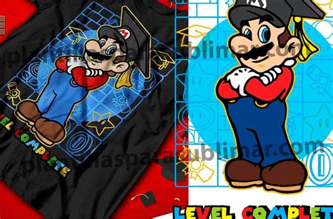 Mario Graduado Vector Plantilla Playera Plantillas Para Sublimar The