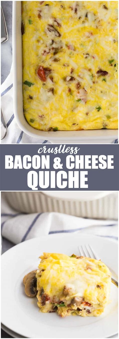 Crustless Bacon And Cheese Quiche Simply Stacie