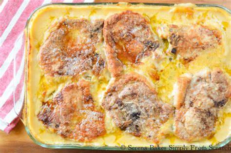 Cheesy Pork Chop Potato Casserole Serena Bakes Simply From Scratch