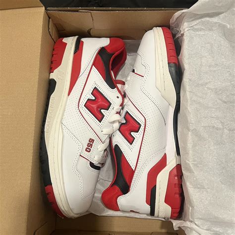 New Balance 550 Red/ Black/ White Purchased in... - Depop