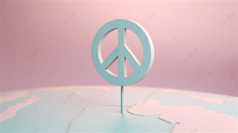 Fondo Pastel Con Un Pin De Ubicación Que Representa Un Símbolo De Paz En 3d Punto De Ubicación