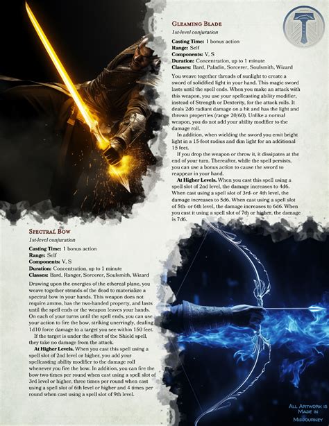 Re Upload Spectral Bow And Gleaming Blade By Terperial Two 1st Level