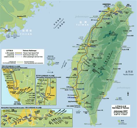 Carte Ferroviaire Taïwan Carte Ferroviaire De Taïwan