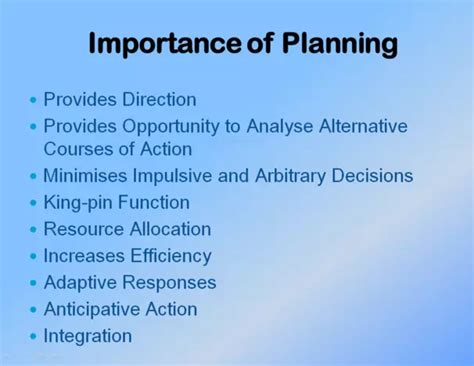 Top 10 Importance Of Planning