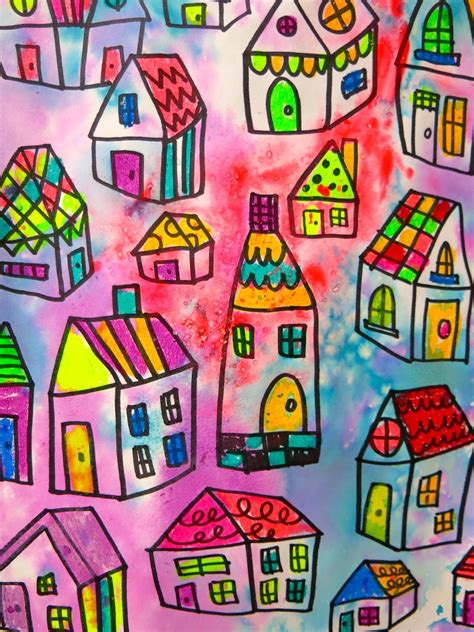 Cassie Stephens: In the Art Room: A Colorful Village!