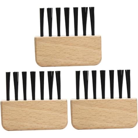 3 Pièces Brosse De Nettoyage Peigne Brosse Cheveux Brosse En Bois Hêtre