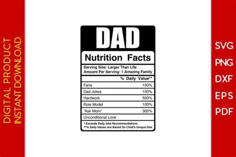 Dad Nutrition Facts SVG Cut File Graphic By Creative Design Creative