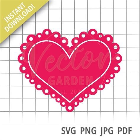 Valentine Heart Svg Doily Heart Svg File For Cricut Silhouette Heart