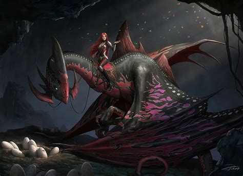 Hd Wallpaper Dragon Fantasy Art Women Artwork Wallpaper Flare