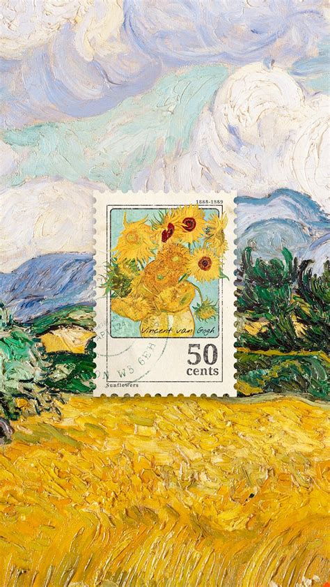 Van Gogh's sunflowers iPhone wallpaper, | Premium Photo Illustration ...