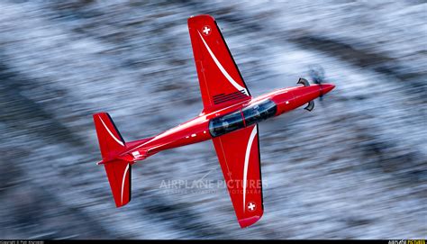 A Switzerland Air Force Pilatus Pc At Axalp Ebenfluh Range