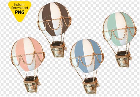 Bundle Hot Air Balloon Baby Nursery Teddy Bear Baby Shower Clipart Digital Baby Bearly Wait