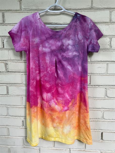 Tropical Sunset Tie Dye Dress With Pockets 100 Cotton Tye Dye Dress Summer Dress Custom Tie Dye