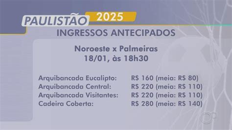 Ingressos Noroeste X Palmeiras - Vídeo: Ingressos para Noroeste x Palmeiras começam a ser vendidos com ...