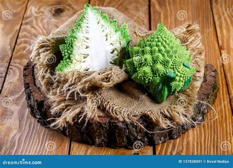 Romanesco Broccoli Close Up The Fractal Vegetable Is Known For It`s