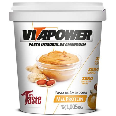 Pasta De Amendoim Integral Mel 1kg VitaPower MrsTaste Meu Mundo Fit