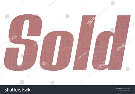 Sold Word Terracotta Colored Fabric Texture Stock Photo 1405592498