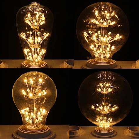 E27 3W Vintage Edison LED COB Filament Decor Lamps Warm White ST64 A19