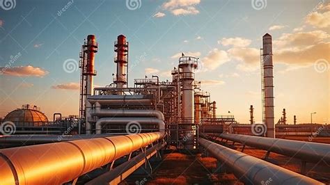 Large Oil Pipeline And Gas Pipeline In The Process Of Oil Refining And