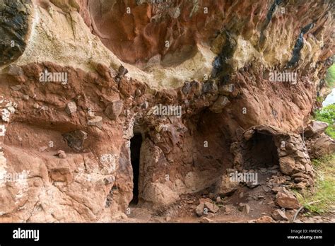 Höhlen im Tal von Agaete Insel Gran Canaria Kanarische Inseln