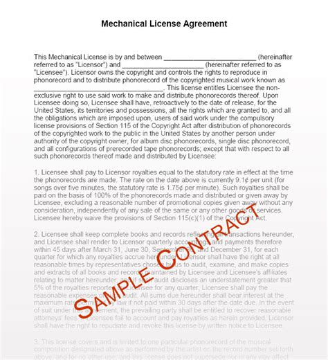 Music Contracts, Music Contract Templates - Music Manager, Production ...