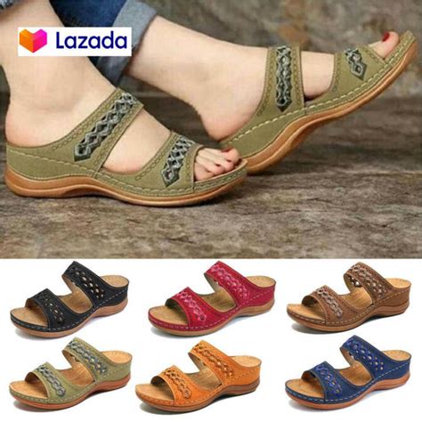 Newretro Sandal Women Large Size Fish Mouth Embroidered Sandals Thick