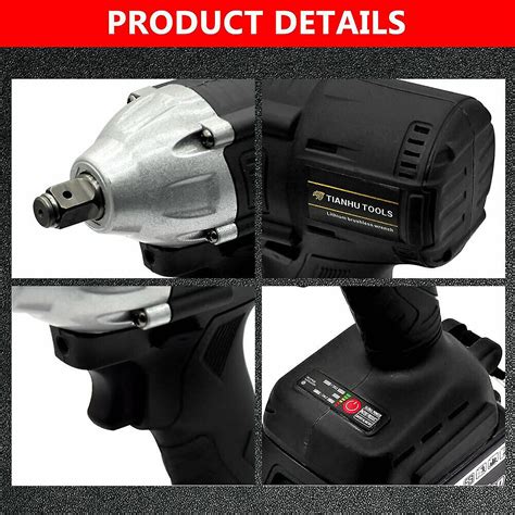 V Cordless Electric Impact Wrench Gun Driver Li Ion Battery