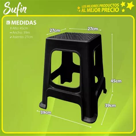 Silla Banquito Plastico Pack X Unidades Reforzada Sufin En Venta En