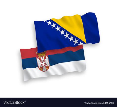 Flags bosnia and herzegovina serbia Royalty Free Vector