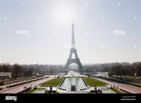 Eiffel Tower Viewed From Champ De Mars Paris France Stock Photo Alamy