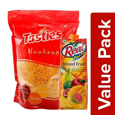 Buy Bb Combo Tasties Aloo Bhujia 1 Kg Real Fruit Power Mixed Fruits