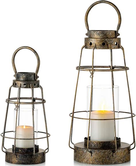 Nuptio Hurricane Candle Lantern Set Hanging Candle Holder