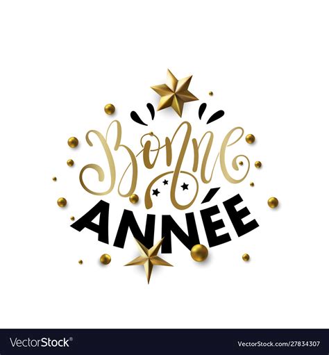 Bonne annee - happy new year in french greeting Vector Image