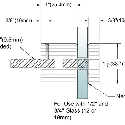 ⋆ Wall Mount Glass Railing Standoff Base Wcap