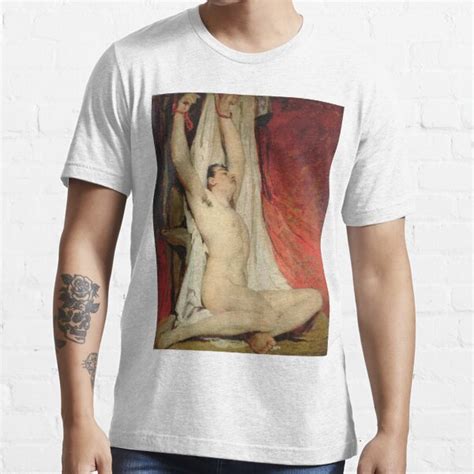 William Etty Male Nude With Arms Up Stretched T Shirt By