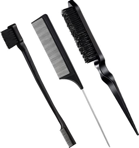 Slick Back Hair Brush 3 Pcs Slicking Hair Brush Afuiiuq Backcombing