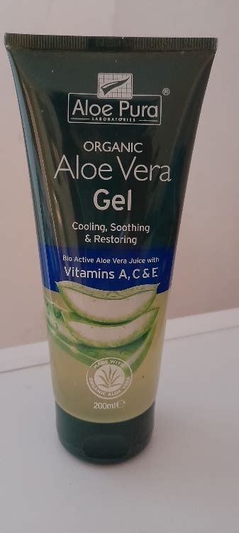 Aloe Pura Organic Aloe Vera Gel With Vitamins A C And E 200 Ml Inci