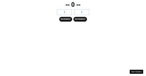 Increment Decrement Simple REDUX Codesandbox