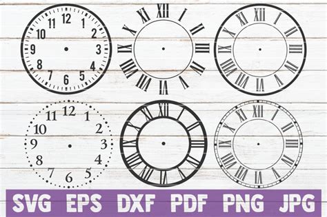 Clock Face Svg Bundle Clock Svg Cut Files By Mintymarshmallows