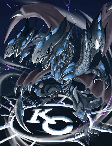 Three Headed Blue Eyes White Dragon