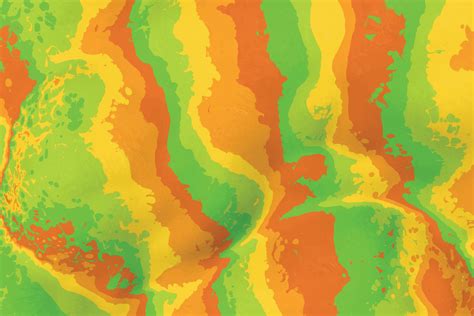 Green, yellow and orange hand painted watercolor design concept. Abstract wet liquid background ...