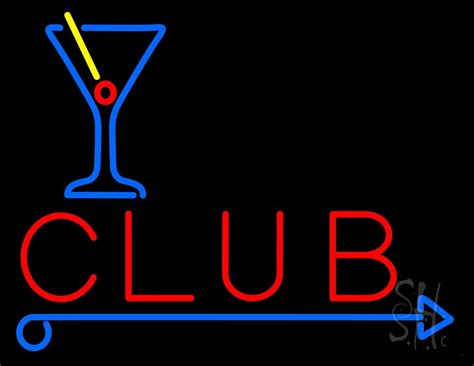 Club With Martini Glass Led Neon Sign Club Neon Sign Everything Neon