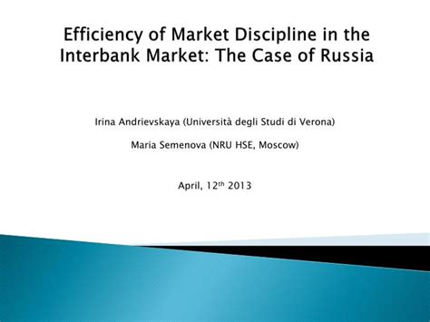 PPT Efficiency Of Market Discipline In The Interbank Market The Case