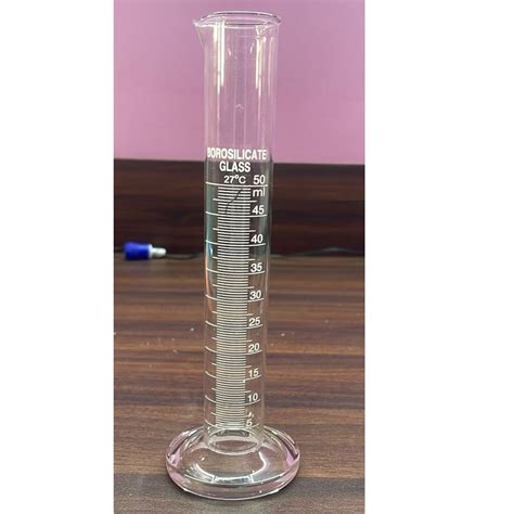 Cylindrical 50ml Borosilicate Measuring Cylinder For Lab Measurment Automation Grade Manual