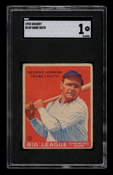 Goudey Set Break Babe Ruth Sgc Pr Ebay